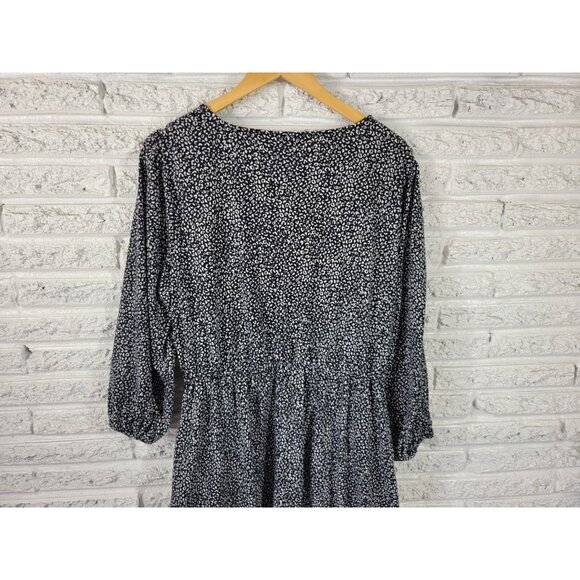 Nine West Womens Dress Extra Large Mini Fit Flare Black Animal Print ANI45E - Picture 7 of 11